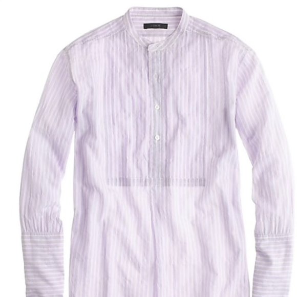 J. Crew Tuxedo Popover Tunic in Light Purple with White Stripes - Picture 4 of 4